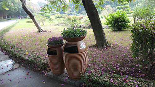  汕頭玻璃鋼花盆垃圾桶，點(diǎn)綴公園好環(huán)境。